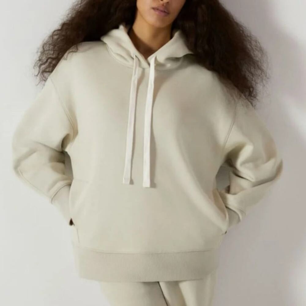 Everlane Women's The ReTrack Relaxed Lounge Hoodie in Pelican Beige